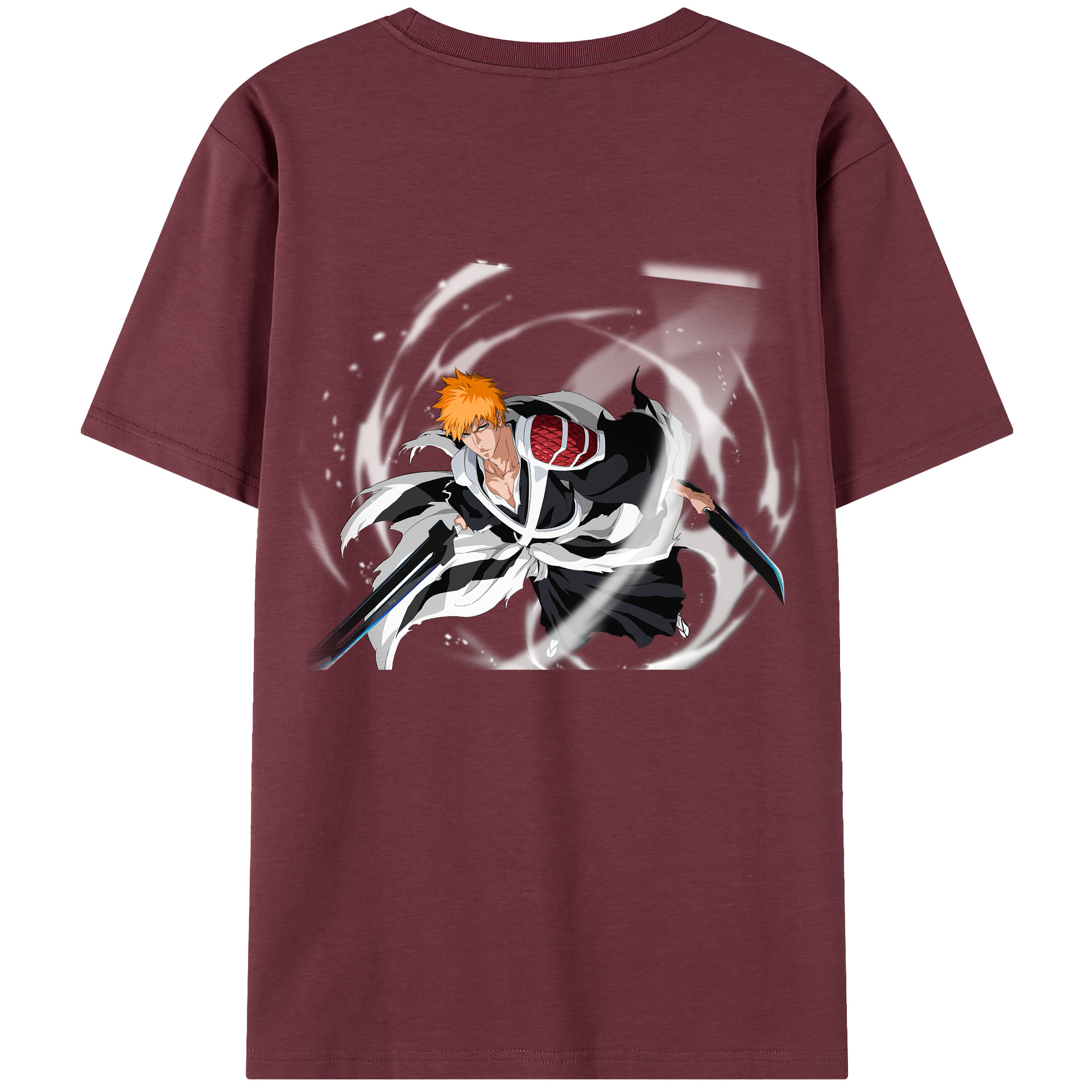 （画像用） ブリーチ 黒崎一護（くろさき いちご）BLEACH Kurosaki Ichigo 綿100％半袖Tシャツ（背面プリント）
